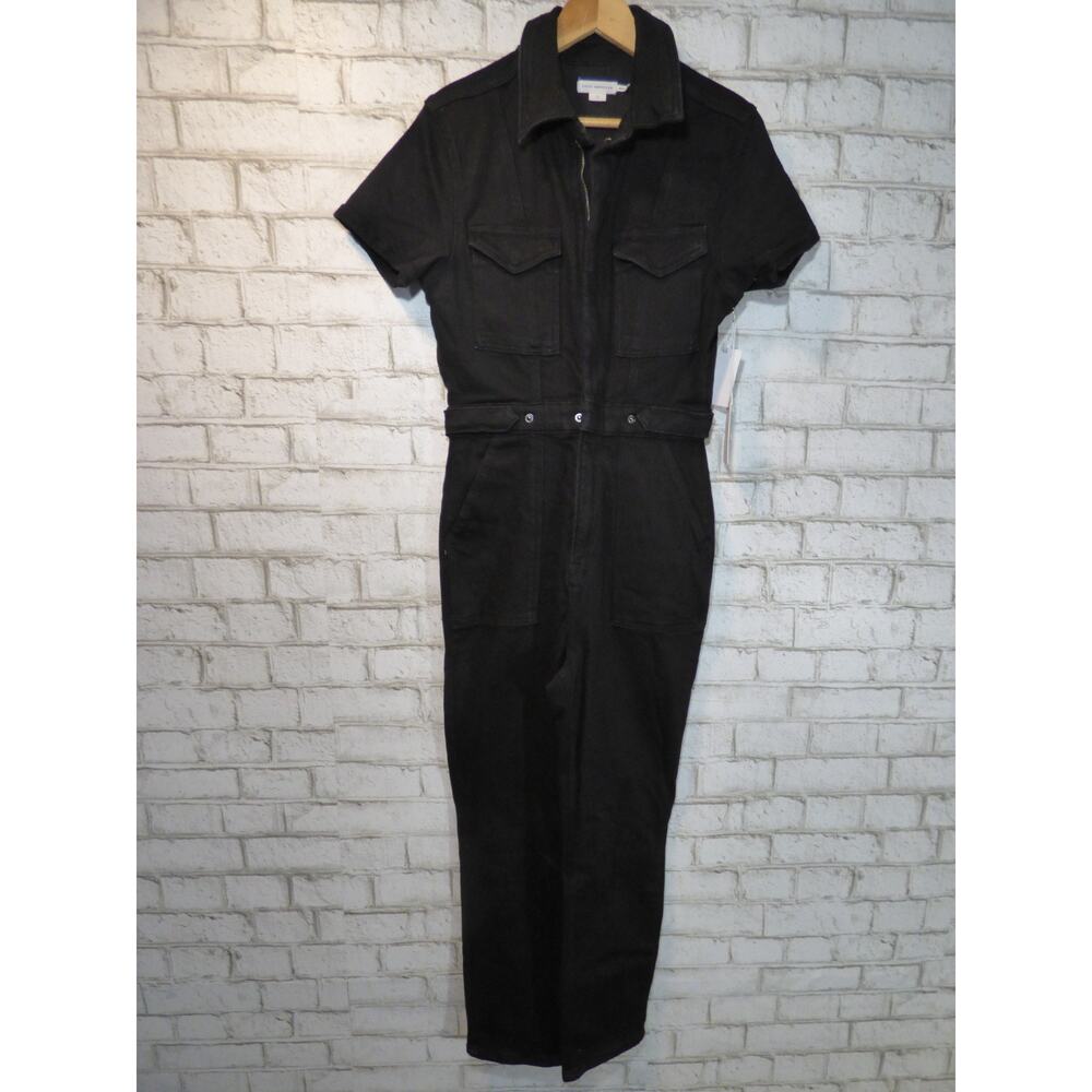 Good American Black Fit for Success Denim Jumpsuit Large NEW - Picture 3 of 11